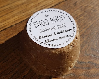 The "Shoo Shoo, softness and shine", solid shampoo for normal hair with avocado, olive and safflower oil and silk proteins