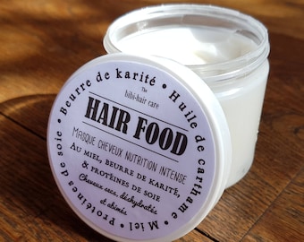 The "HAIR FOOD", nourishing and moisturizing mask for dry and damaged hair with honey, shea butter and safflower oil