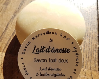 Le "Lait d'ânesse", savon artisanal extra-doux au lait d'ânesse et huiles végétales pour peaux sèches et déshydratées