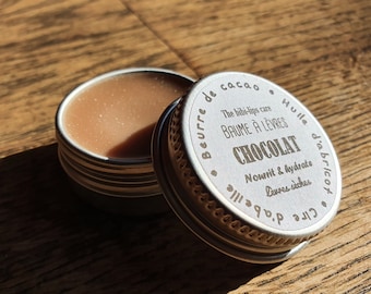 Le "Baume au chocolat", baume pour les lèvres gourmandes au beurre de cacao blanc et arôme alimentaire chocolat