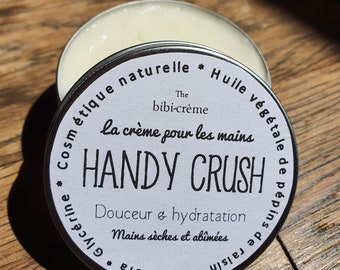 La "Handy Crush", crème pour les mains sèches et abîmées à l'huile de pépins de raisin et à l'aloe vera, douce et hydratante