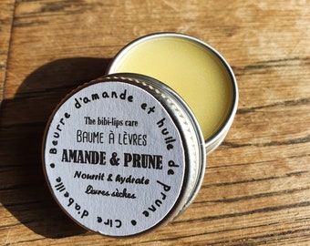 Le "Amande et Prune", baume à lèvres soin et gourmandise lèvres très sèches au beurre d'amande et à l'huile de prune