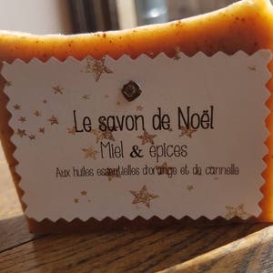 “Christmas Soap”, handmade soap with honey, spices and essential oils of orange and cinnamon