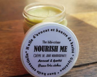 La "NOURISH ME", crème de jour nourrissante et très hydratante pour les peaux sèches à l'avocat et au karité