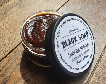 My anti-acne black soap, beldi soft paste soap with olive oil, black olives and purifying essential oils
