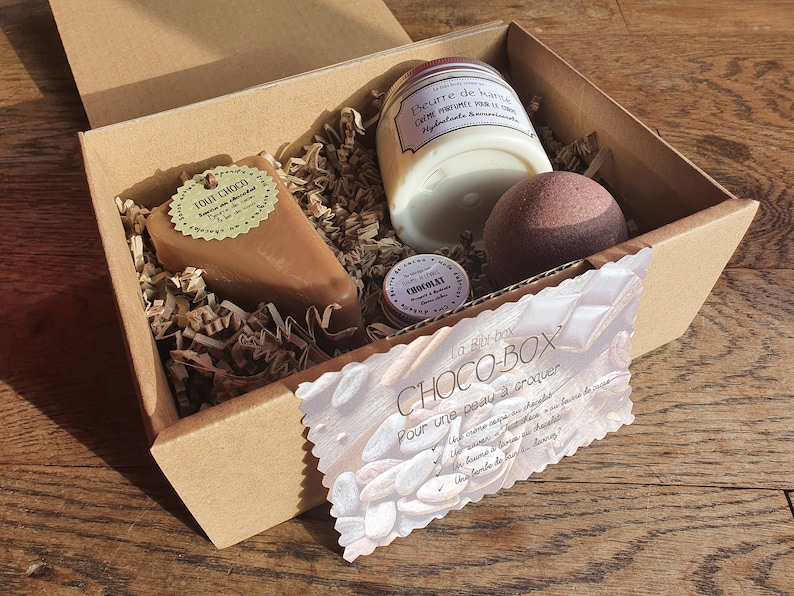 Estuche de regalo "Choco-box", cuidado completo con manteca de cacao para una piel mimada imagen 2