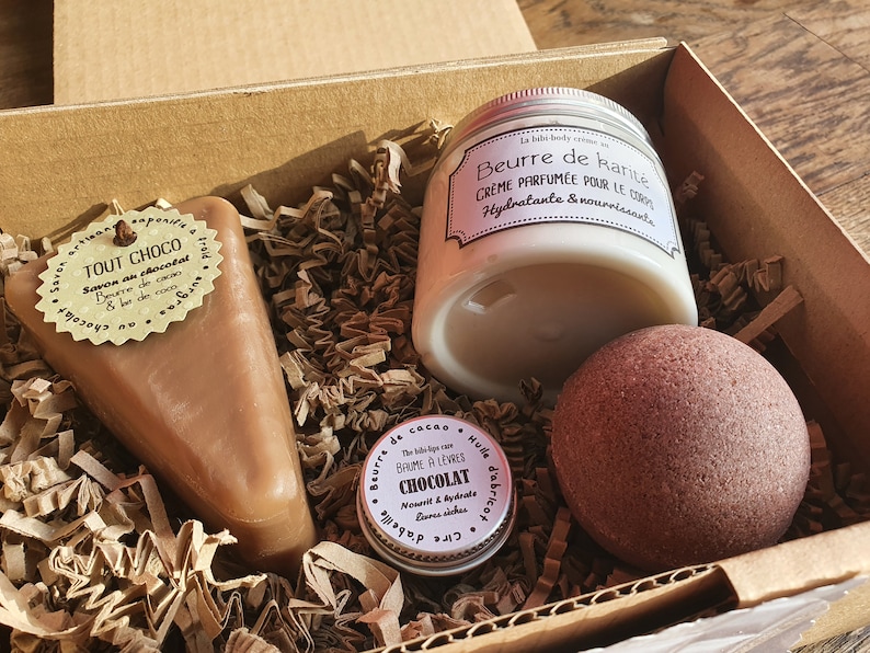 Estuche de regalo "Choco-box", cuidado completo con manteca de cacao para una piel mimada imagen 5