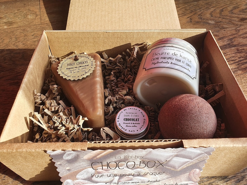 Estuche de regalo "Choco-box", cuidado completo con manteca de cacao para una piel mimada imagen 1