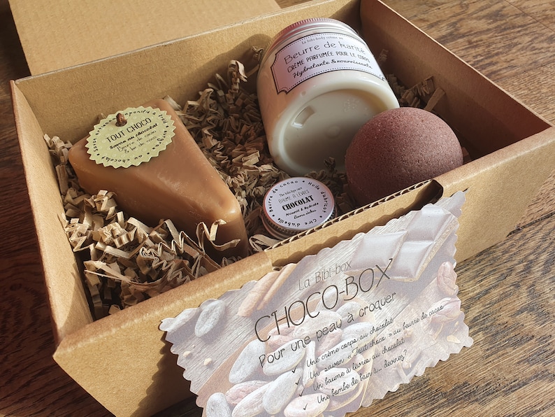 Estuche de regalo "Choco-box", cuidado completo con manteca de cacao para una piel mimada imagen 6
