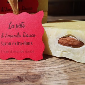 "Sweet Almond Paste", a very gentle, superfatted handmade soap with sweet almond, olive, coconut oil and a divine almond fragrance