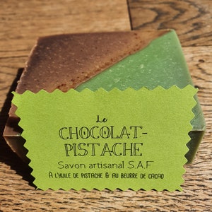 "Chocolate-Pistachio", divine S.A.F soap with pistachio oil and cocoa butter