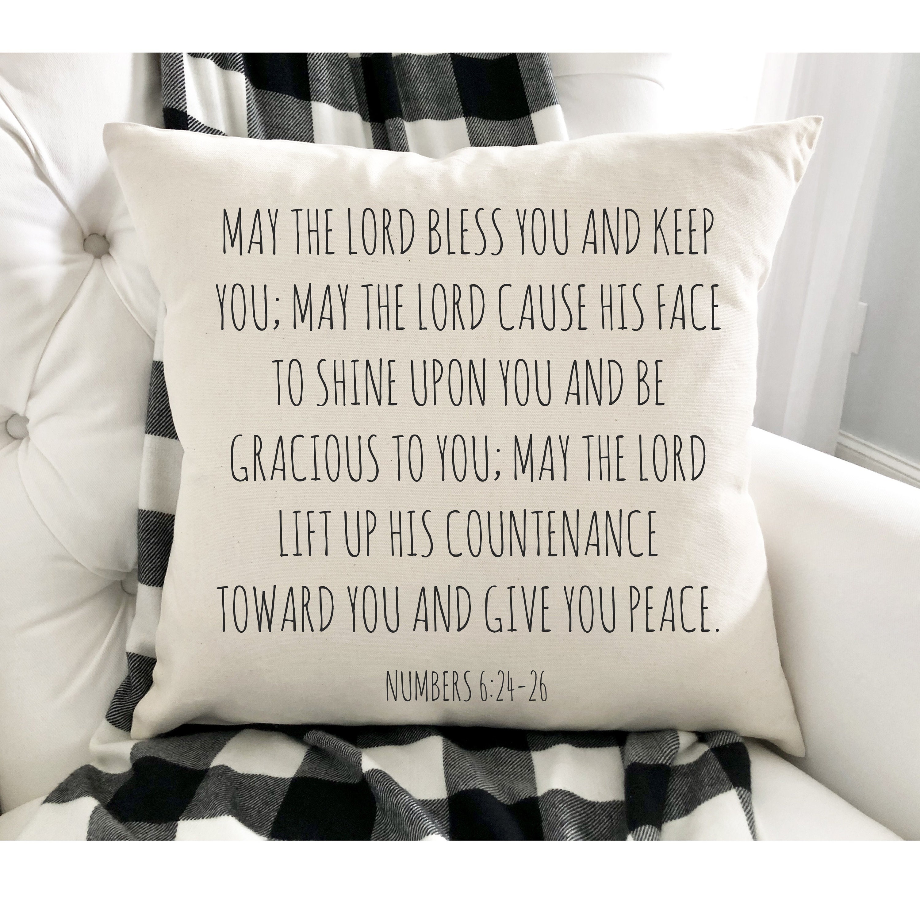 Christian Pillow Cover. Bible Verse. 18x18. Cotton canvas Etsy