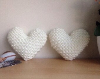 Knitted pillow | Etsy ROPE HEART PILLOW Handmade, hand