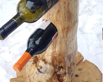 Live Edge Burled Wine Rack