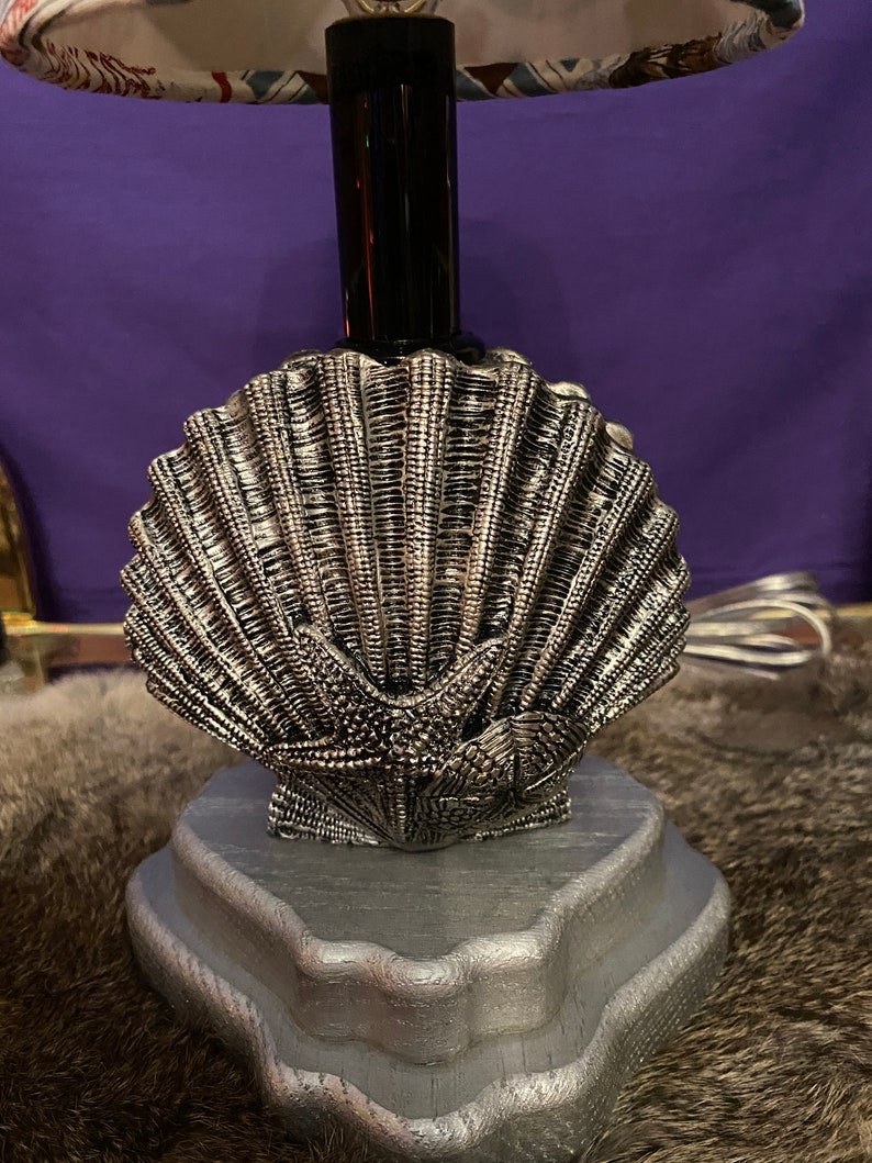 Black Clam Shell Accent Lamp Etsy