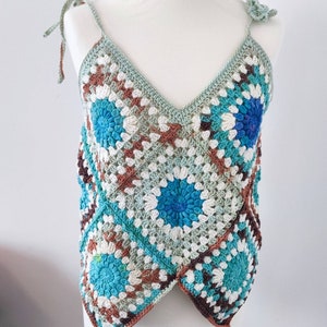 Crochet top, vest, crop top, festival top