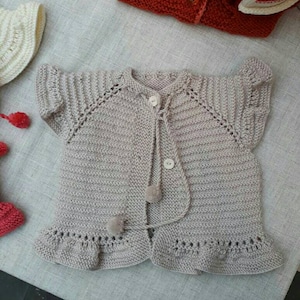 Baby meisje gebreid vest - koraal - lila
