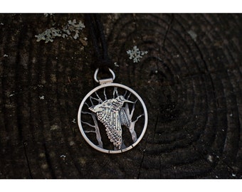 Collier bécasse des bois en argent massif