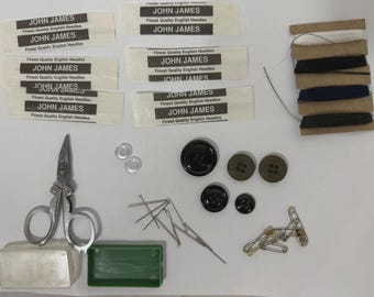 34 Piece US Military Issue Sewing Kit with Travel Case Includes Buttons and more