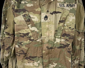 US Military Combat Coat / Shirt OCP Multicam Flame Resistant Large-Short SSG Rank