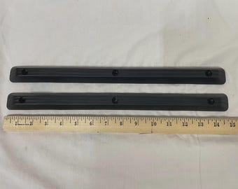 Lot of 2 Universal Hard Plastic Bottom Bar Stud Skid Replacement Plates for Luggage 15"