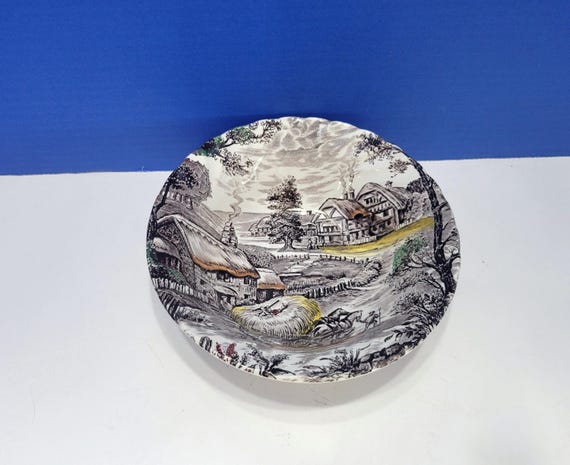Vintage Yorkshire Ironstone Staffordshire England Farm Scene Bowl (5 available)