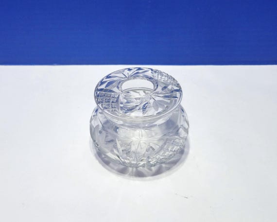 Antique Early Brilliant Cut Crystal Hair Receiver