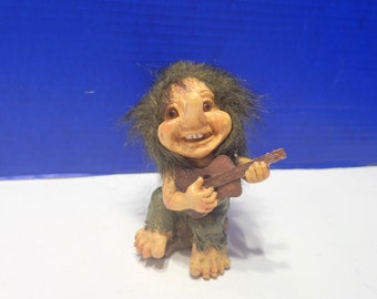 Vintage Norwegian Troll Doll Playing Guitar