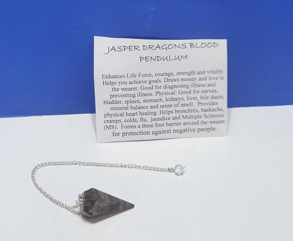 Vintage Jasper Dragon's Blood Pendulum for Dowsing