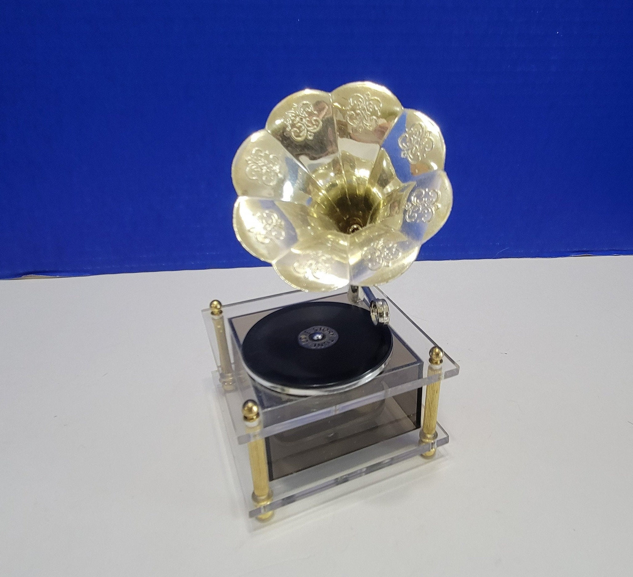 Vintage Phonograph Music Box Plays Love Story