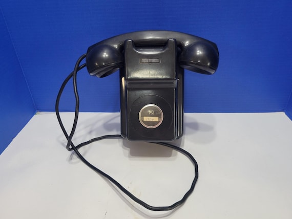 Vintage Kellogg 1000 Black Wall Telephone with Red Bar Ringerbox Switchboard