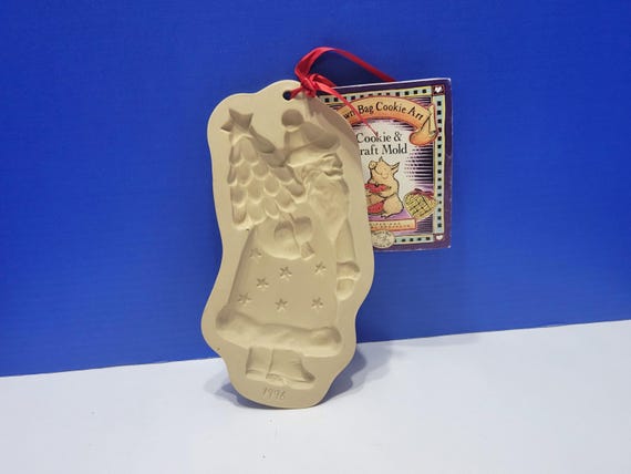 Vintage Brown Bag Santa Kris Kringle Stoneware Cookie Mold