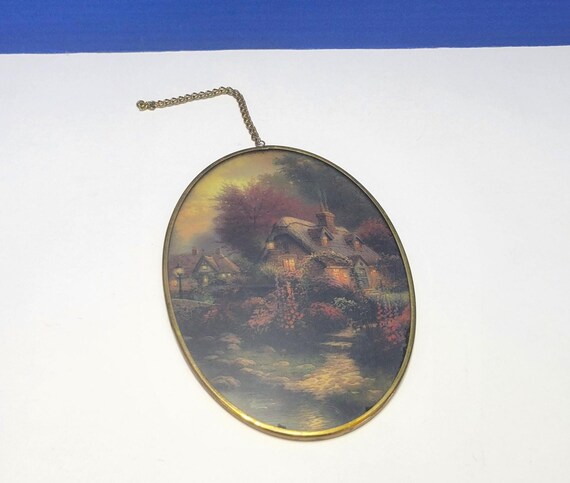 Vintage Thomas Kinkade Cottage House Hanging Sun Catcher