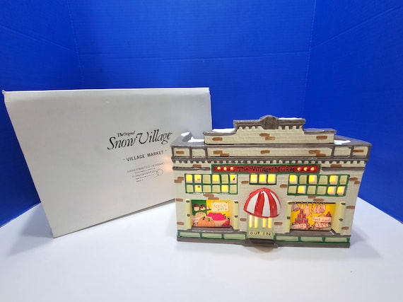 Vintage Department 56 Snow Village Lighted Village Market in Box