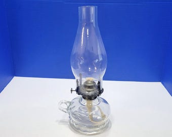 Vintage Lamplight Farms Clear Glass Kerosene Oil Lamp