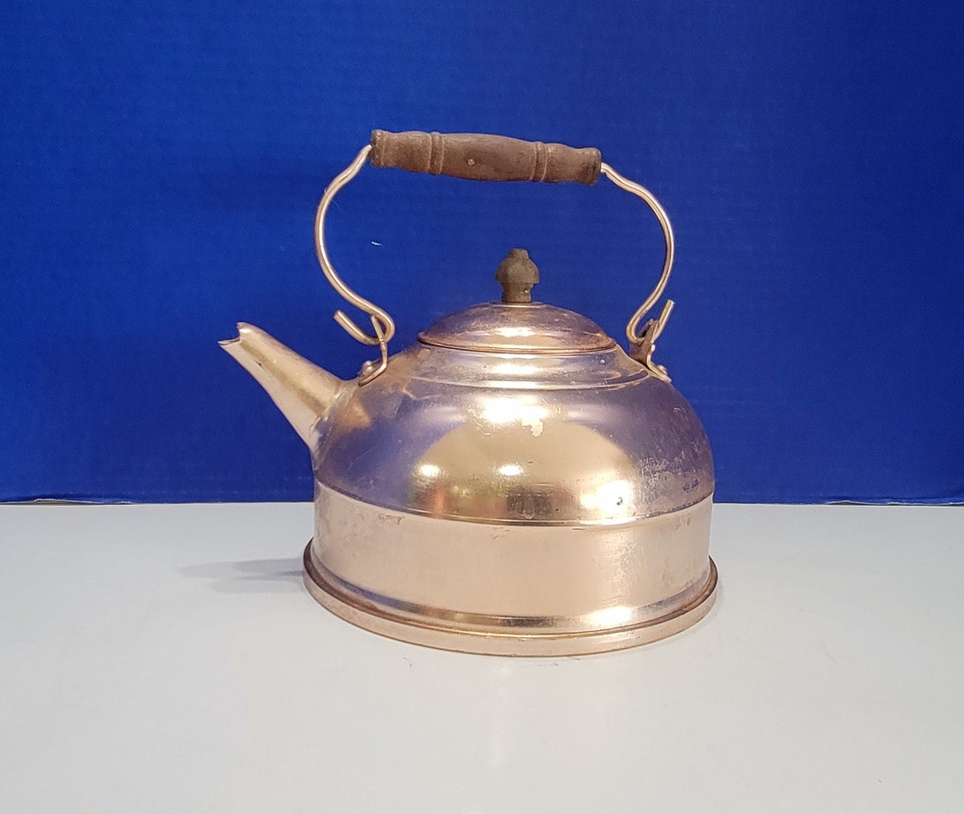 Vintage Copper Tea Kettle With Wood Handle Made in Hong Kong Etsy