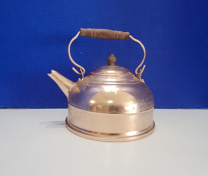 Vintage Copper Tea Kettle With Wood Handle Made in Hong Kong Etsy
