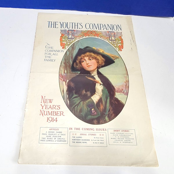 1914 Antique The Youth's Companion Magazine New Year's Cover