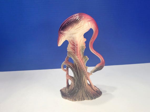 Vintage Flamingo Figurine Head Down Midcentury Decor