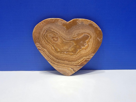 Vintage Heart Shaped Stone Dish for Jewelry, Change