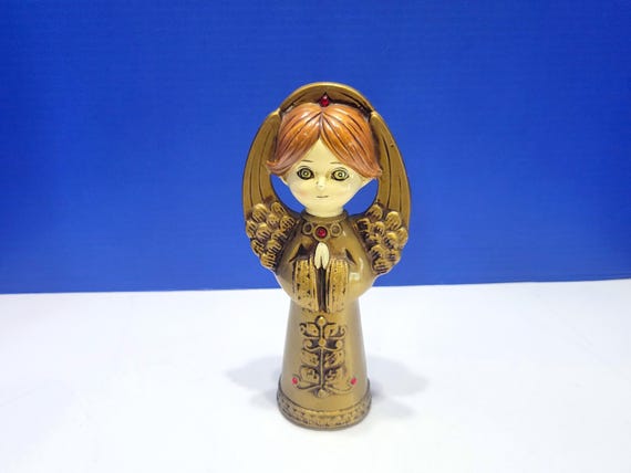 Vintage Midcentury Modern Ardco Gold Angel with Gems