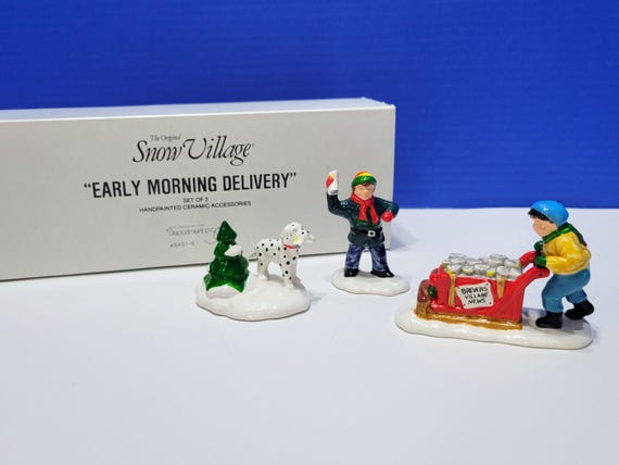 Vintage Department Snow Village 56 Early Morning Delivery in Box