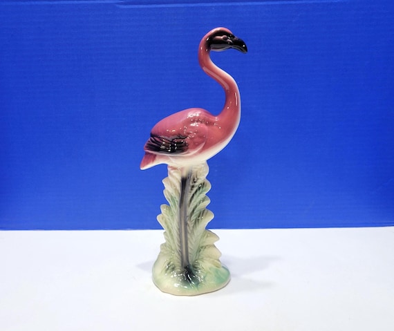 Vintage California Pottery Tall Standing Flamingo Figurine