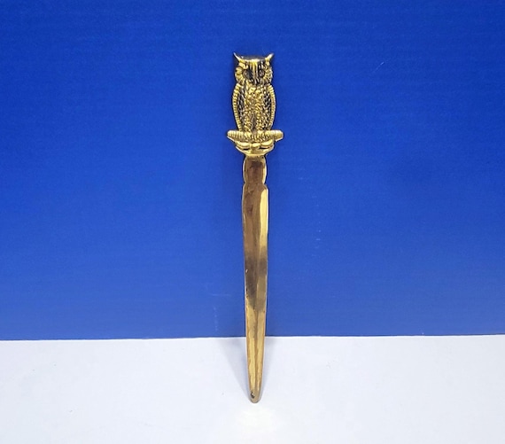 Vintage Brass Owl Letter Opener