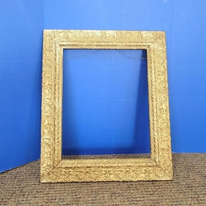 Vintage extra grote gouden houten fotolijst met reliëf sierlijke filigraan 16 x 20