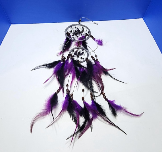Vintage Large Purple Feather Dream Catcher