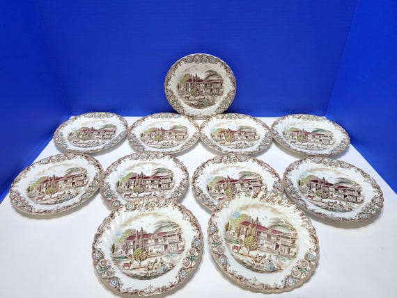 11 Vintage Heritage Hall Spanish American Hacienda Dessert Plates