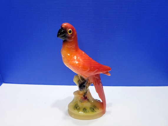 Vintage Wax Red Tropical Parrot Candle