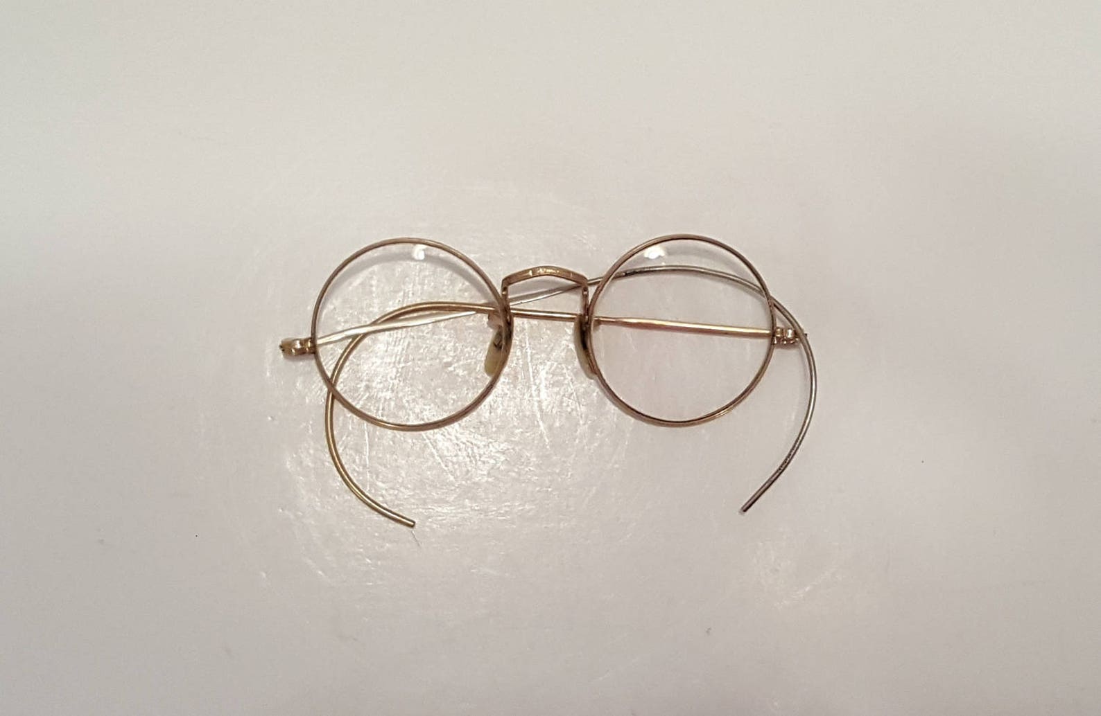 Antique Round Wire Rimmed Glasses 12k Gold Filled Steampunk Etsy