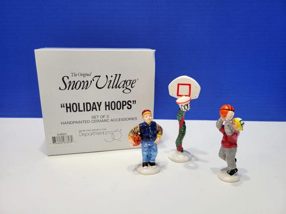 Vintage Department 56 Snow Village Holiday Hoops Basketball Figures